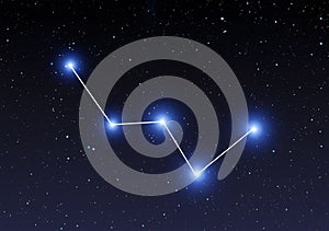 Cassiopeia constellation on starry sky photo