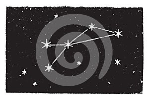 Cassiopeia, vintage engraving