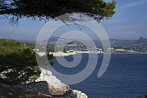 Cassis seen from the sea. France