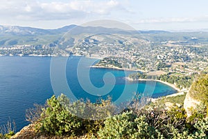 Cassis view from Cape Canaille top, France