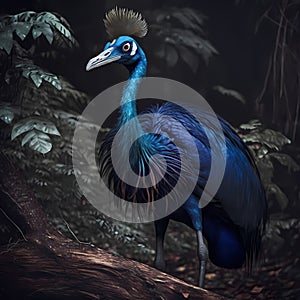 Cassowary Habitats At Rainforest. Generative AI