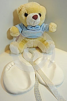 The cast of a baby`s footprint