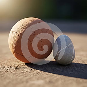 Cast distinct shadows on the ground suggesting sunlight from the left