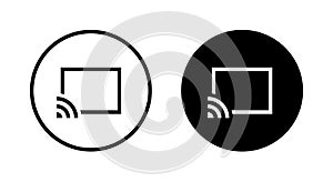 Cast icon vector. Chromecast, screencast sign symbol