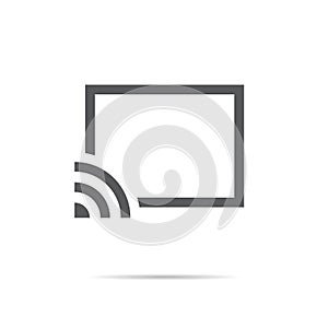 Cast icon vector. Chromecast sign symbol design