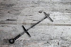 Cast Iron Dutch Oven Cooking Utensil On Wooden Background