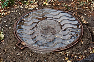 Cast iron manhole from the well.