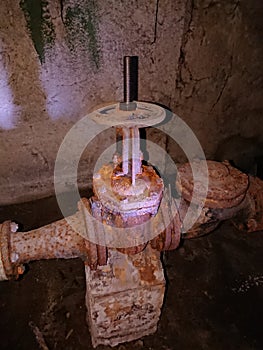 Cast iron old rusty water valve