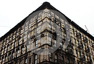 Cast-iron stairs to exit the fire on the houses of Manhattan