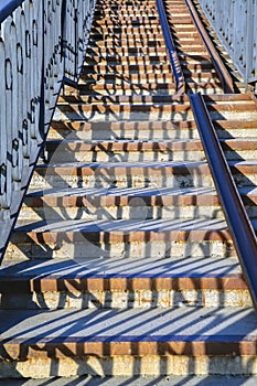Cast iron wrought iron stairs in the city park
