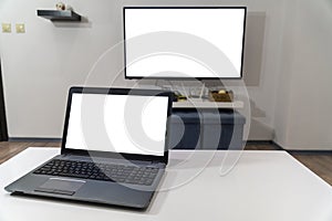 Cast laptop on a smart tv concept