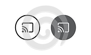 Cast, Screencast Icon Vector for Web or Mobile App