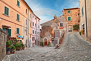 Castagneto Carducci, Leghorn, Tuscany, Italy: picturesque corner of the village where he lived the poet Giosue Carducci photo