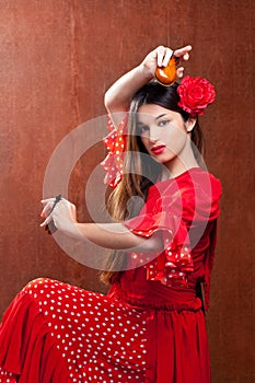 Castanets gipsy flamenco dancer Spain girl photo