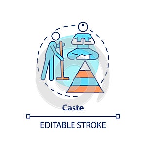 Caste system multi color concept icon