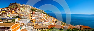 Castel and colorful houses in Castelsardo town, Sardinia, Italy. photo