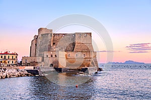 Castel dell\'Ovo, lietrally, the Egg Castle is a seafront castle in Naples, Italy