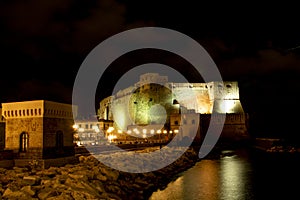 Castel dell`ovo at night