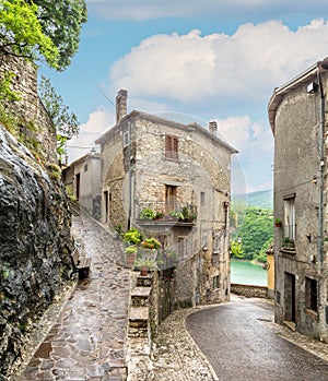 Castel di Tora, comune in the Province of Rieti in the Italian region Latium. photo