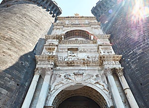Castel Nuovo, Maschio Angioino of Naples, Italy.