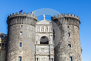 Castel Nuovo New Castle or Maschio Angioino in Naples, Italy