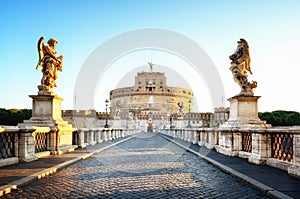 Castel Sant`Angelo at dawn, Rome, Italy.