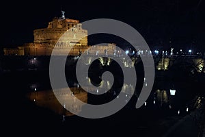 Castel Sant`Angelo in Rome at night