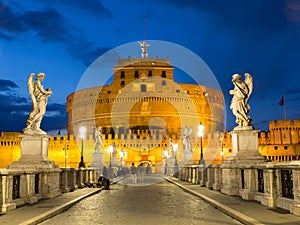 Castel Sant` Angelo in Rome at Night