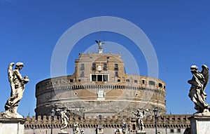 Castel Ponte Sant Angelo Vatican Castle Bernini Angels Rome Italy