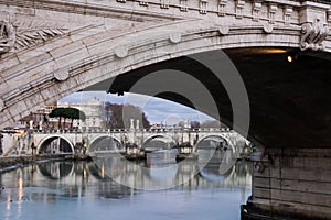 Castel SantAngelo and Angels bridge at Rome - Italy