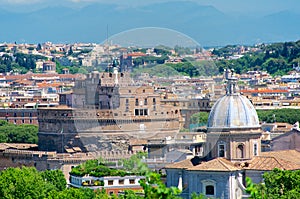 Castel Santangelo, Roma, Panorama from Gianicolo, Italy