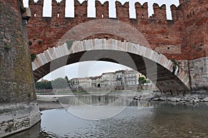 Castel Vecchio Bridge on Adige river, Verona
