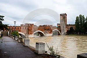 Castel Vecchio Bridge in Verona Scaliger Bridge