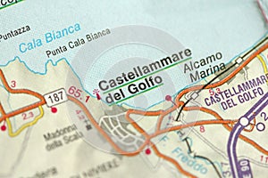 Castellammare del Golfo. Map. The islands of Sicily, Italy