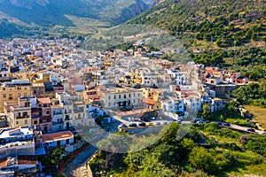 Castellammare del Golfo town (Gulf of Castellammare) on Mediterranean Sea, Trapany, Sicily, Italy.