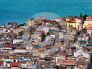 Castellammare Trapani Sicily cityscape old town in the gulf