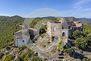 Castellar castle and church of San Miguel in Aguilar de Segarra province Barcelona, Spain. photo