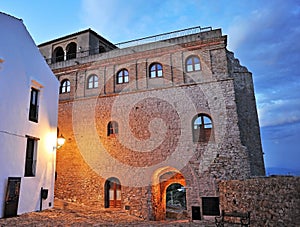 Castillo de Castellar de la Frontera al anochecer, provincia de CÃÂ¡diz, EspaÃÂ±a photo