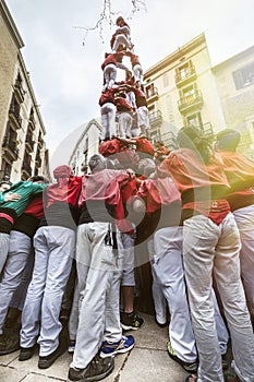 Castellers Barcelona, Spain. Human pyramid