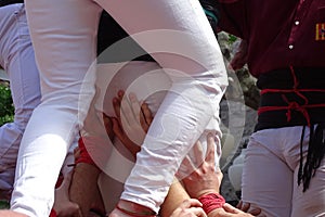 Castellers, human tower from Catalonia, Spain photo