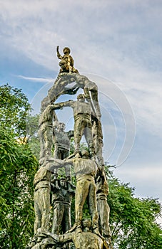 the Castellers monument from the catalan artist Francesc Angles i Garcia in the city of Tarragona...IMAGE photo