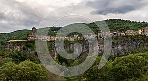 Castellfollit de la Roca, the picturesque medieval village in Catalonia Spain