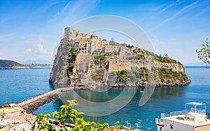 Castello Aragonese in Tyrrhenian sea, Ischia, Italy