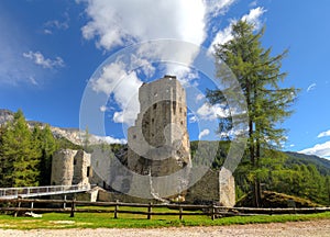 Castello or Castle Buchenstein under Col Di Lana, Livinallongo, photo