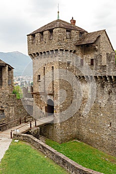 Castello di Montebello a famous tourist attraction in Bellinzona, Ticino canton, Switzerland photo