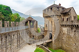 Castello di Montebello a famous tourist attraction in Bellinzona, Ticino canton, Switzerland photo