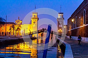 Castello district Venice dusk