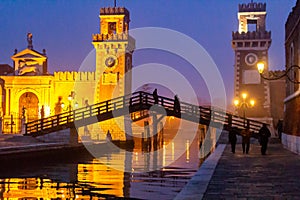 Castello district Venice dusk