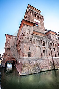 The Castello Estense in Ferrara in Italy