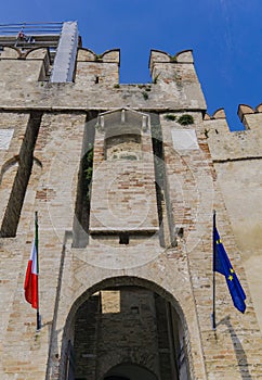 Castello Scaligero Di Sirmione Sirmione Castle, from 14th  Century at Lake Garda, Sirmione, Italy